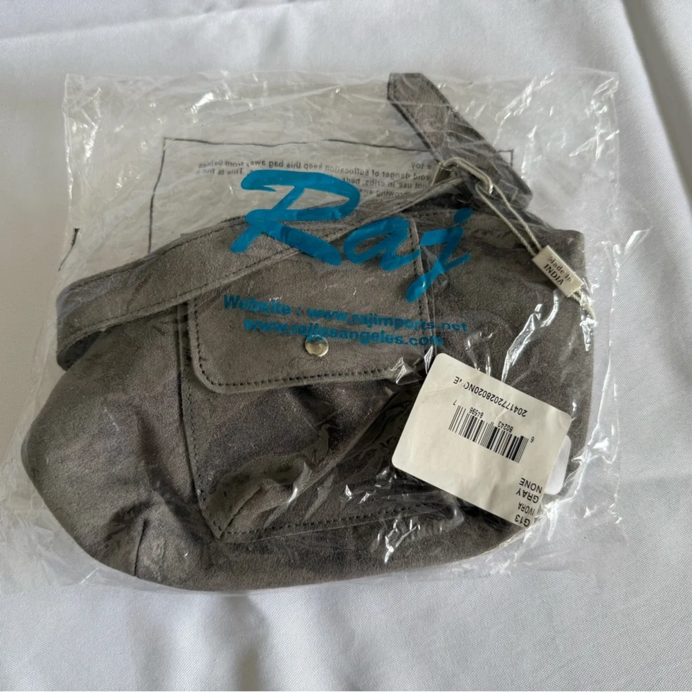 Raj Gray Suede Bag - Picture 2 of 4